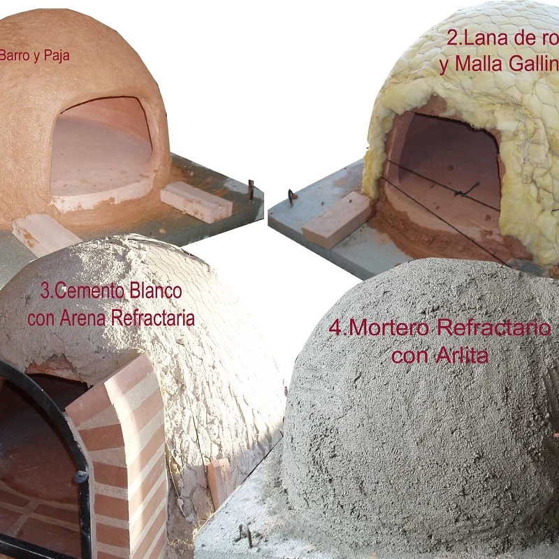 Distintos recubrimientos para un horno de barro